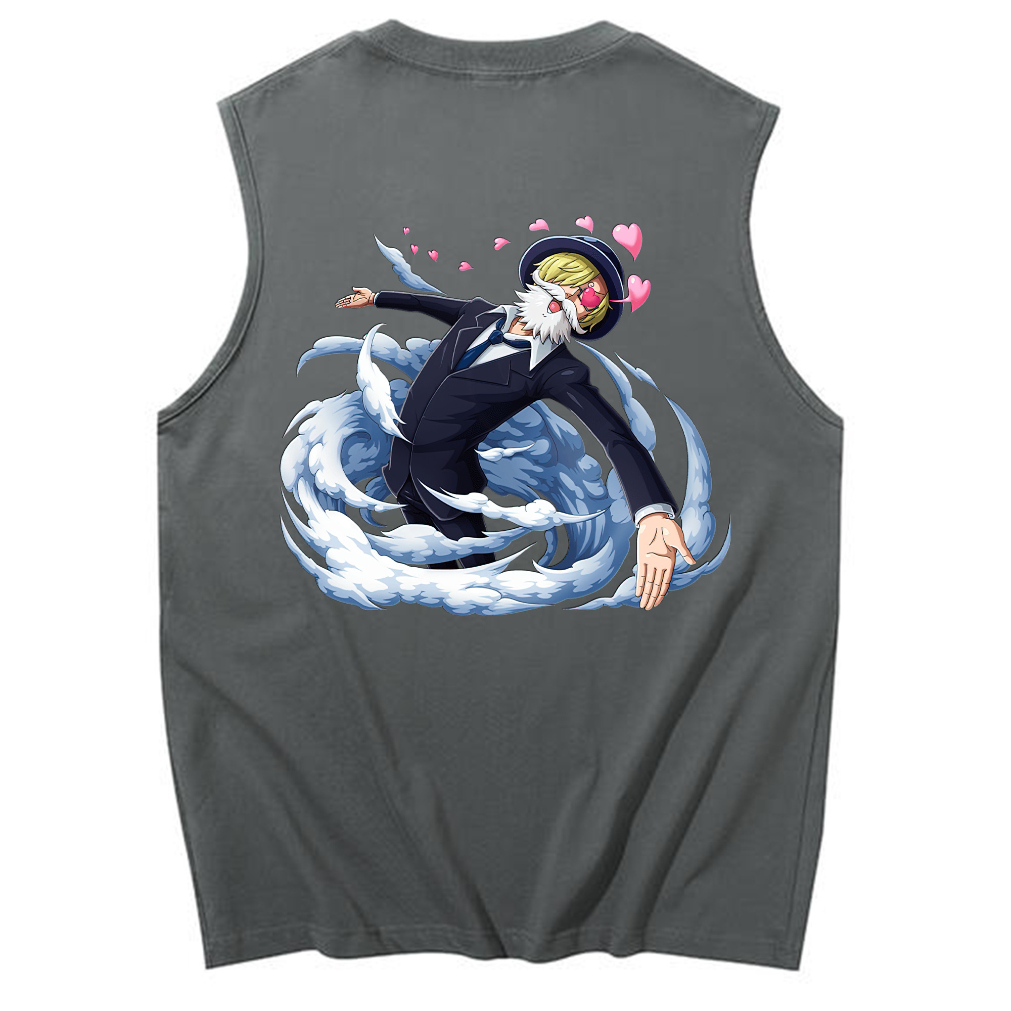 （画像用） ワンピース サンジ ONE PIECE Sanji コットン100％タンクトップ（背面プリント）